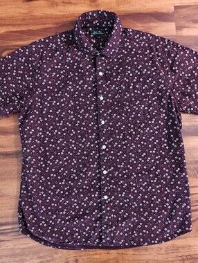 Blade + Blue Burgundy Short-Sleeve Floral Button-Down Shirt